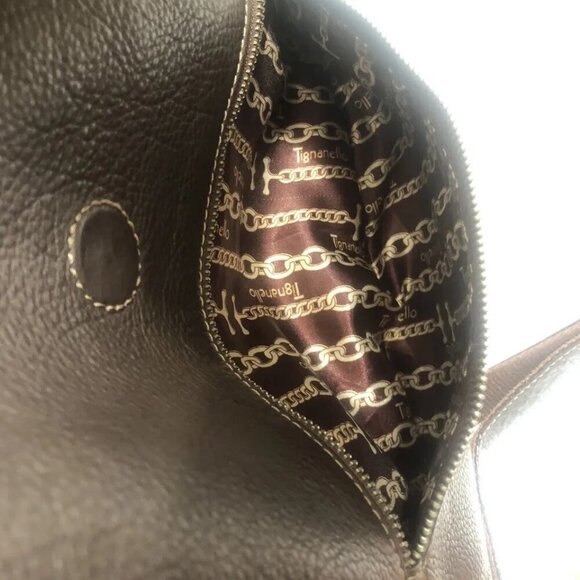 Tignanello Crossbody Purse Genuine Leather Brown Handbag ShoulderBag - Picture 8 of 12